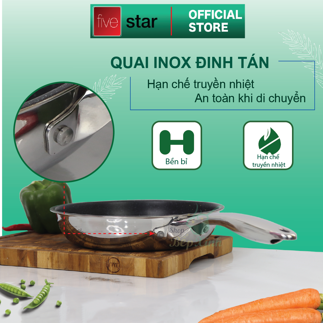 Bộ nồi chảo chống dính vân đá đáy từ 3 lớp đáy liền khối Fivestar Plus FPB3002 nắp kính size 16, 20, 24cm và chảo 24cm , tặng 1 vá canh