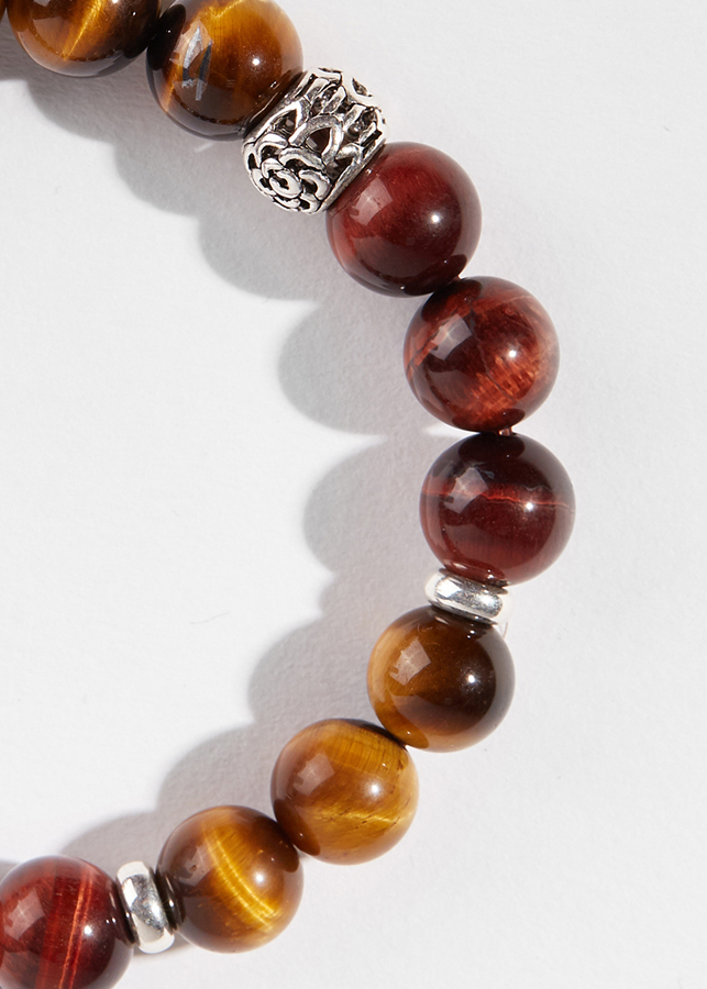 Vòng tay thạch anh mắt hổ phối hình trụ Ngọc Quý Gemstones