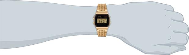 Đồng Hồ Unisex Dây Thép Không Gỉ Casio A159WGEA-1DF (33mm) - Vàng