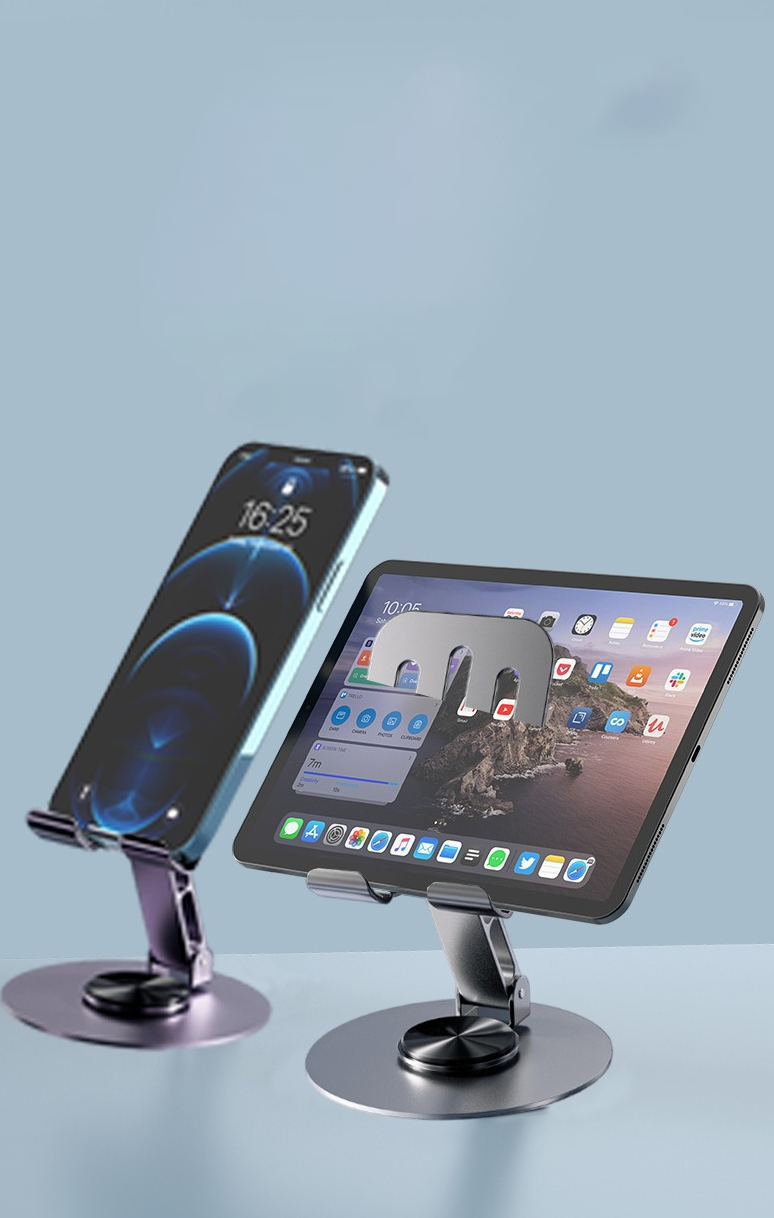 Giá kệ đỡ điện thoại dành cho iphone ipad máy tính bảng xoay 360 độ gấp gọn điều chỉnh nhiều nấc độ cao - Hàng chính hãng