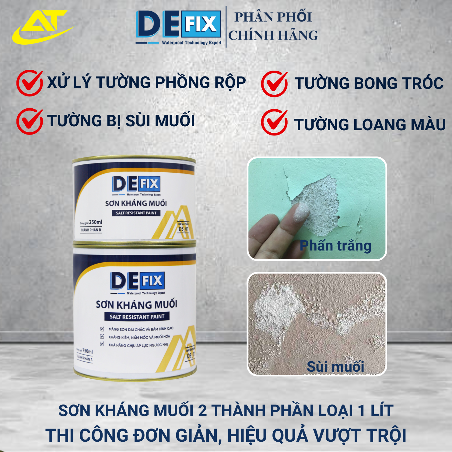 Sơn kháng muối, xử lý tường bị muối hóa, kiềm hóa, loang màu