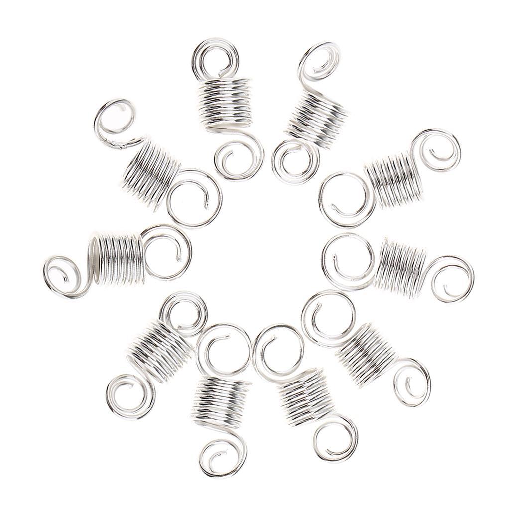 10 Pieces Spiral Clips Hair Coil Dreadlocks Braid Beads Jewelry