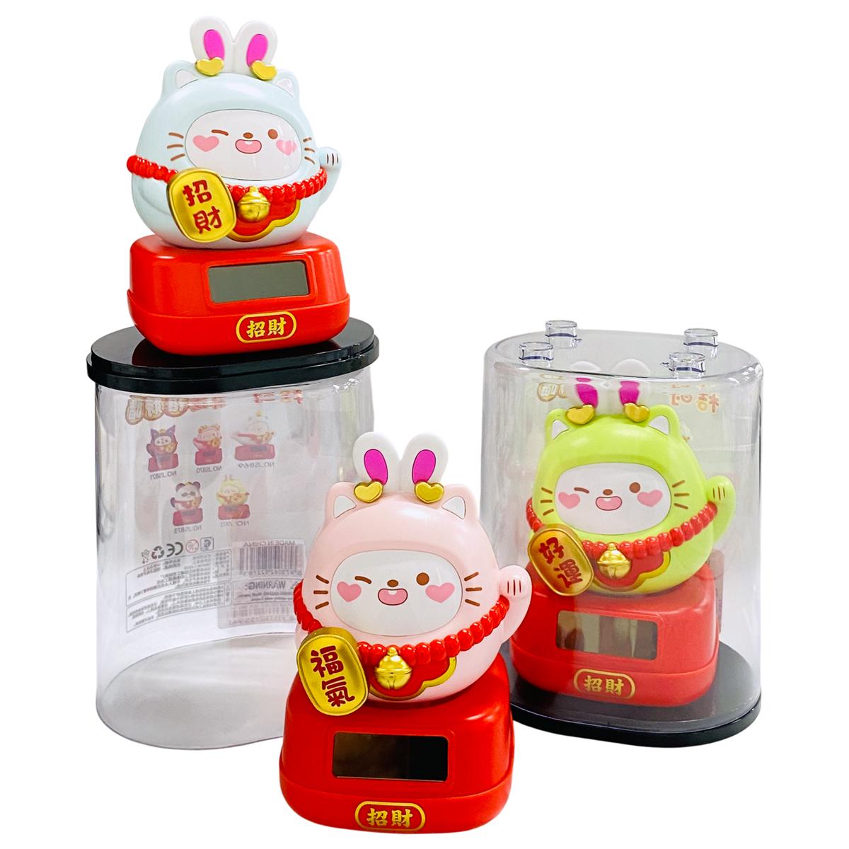 Tượng Thỏ Chiêu Tài Lắc - Trang Trí Tết - JS872 - Màu Xanh Nhạt