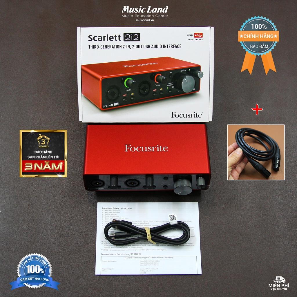 Sound Card Âm Thanh Focusrite Scarlett 2i2 Gen 3 – Hàng Chính Hãng