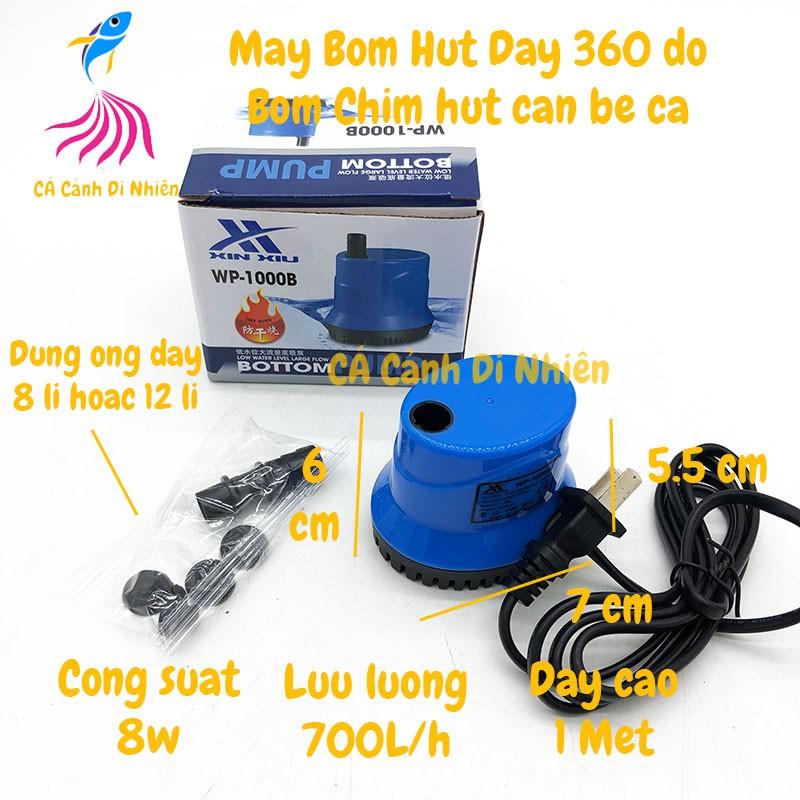 Máy bơm hút đáy 360 độ 8W Xin Xiu bơm chìm hút cặn bể cá WP-1000B