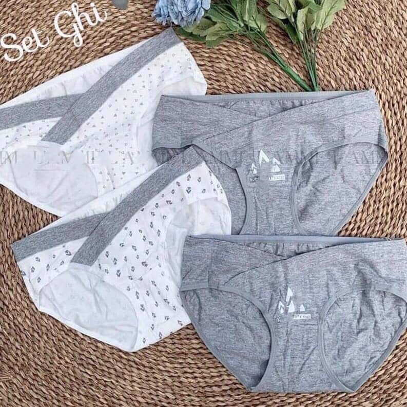 COMBO 4 QUẦN LÓT BẦU COTTON CẠP CHÉO