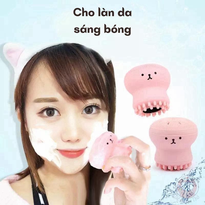 Cọ rửa mặt hình bạch tuộc tẩy tế bào chết mát xa da mặt bằng silicone y tế cao cấp