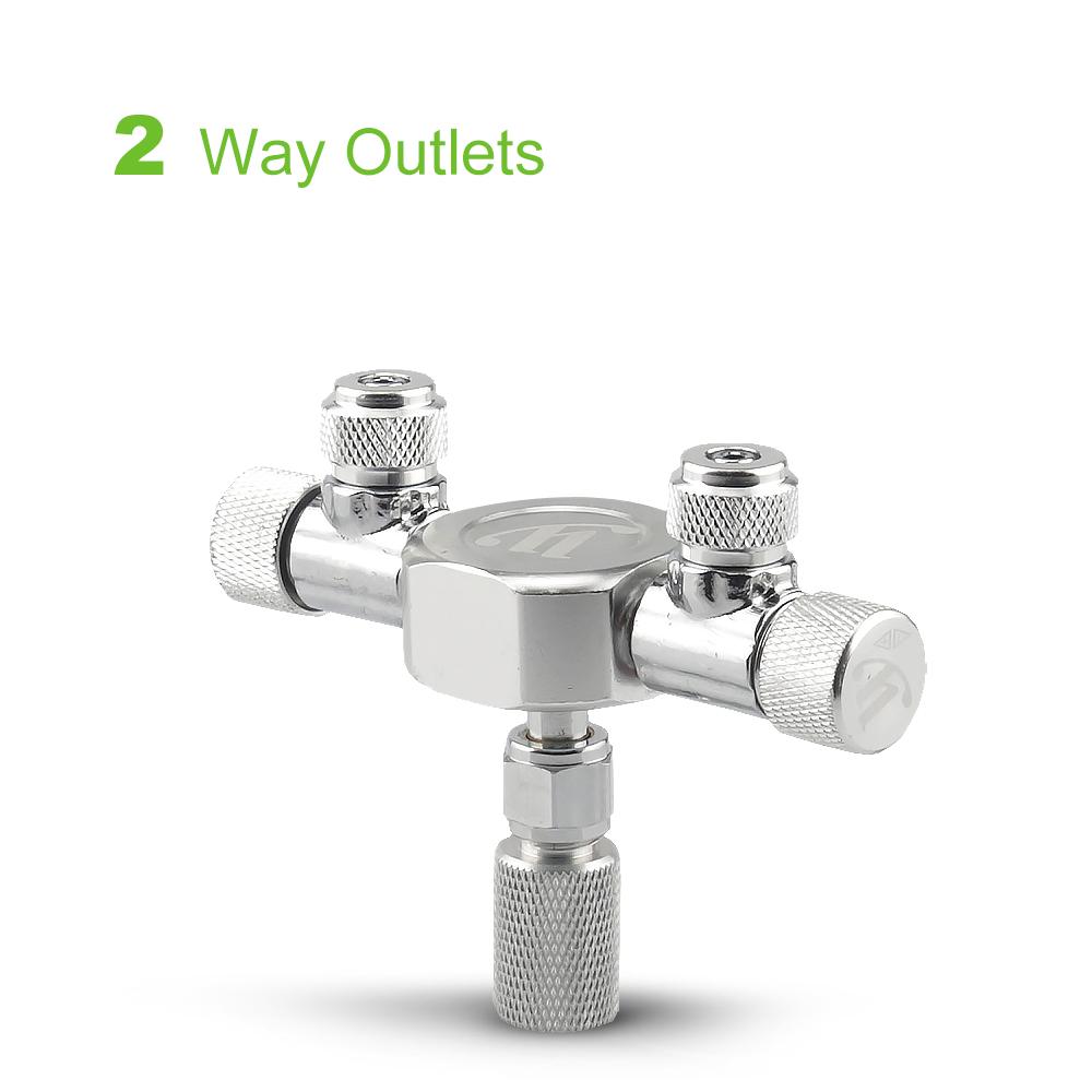 Bộ chia khí oxy cho bể cá thủy sinh được làm bằng hợp kim nhôm và chất liệu đồng, mạnh mẽ và chắc chắn