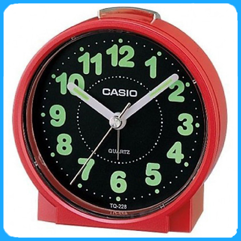 Đồng Hồ Để Bàn Casio TQ-228-4DF Màu Đỏ - Có Báo Thức - Kích Thước Vỏ