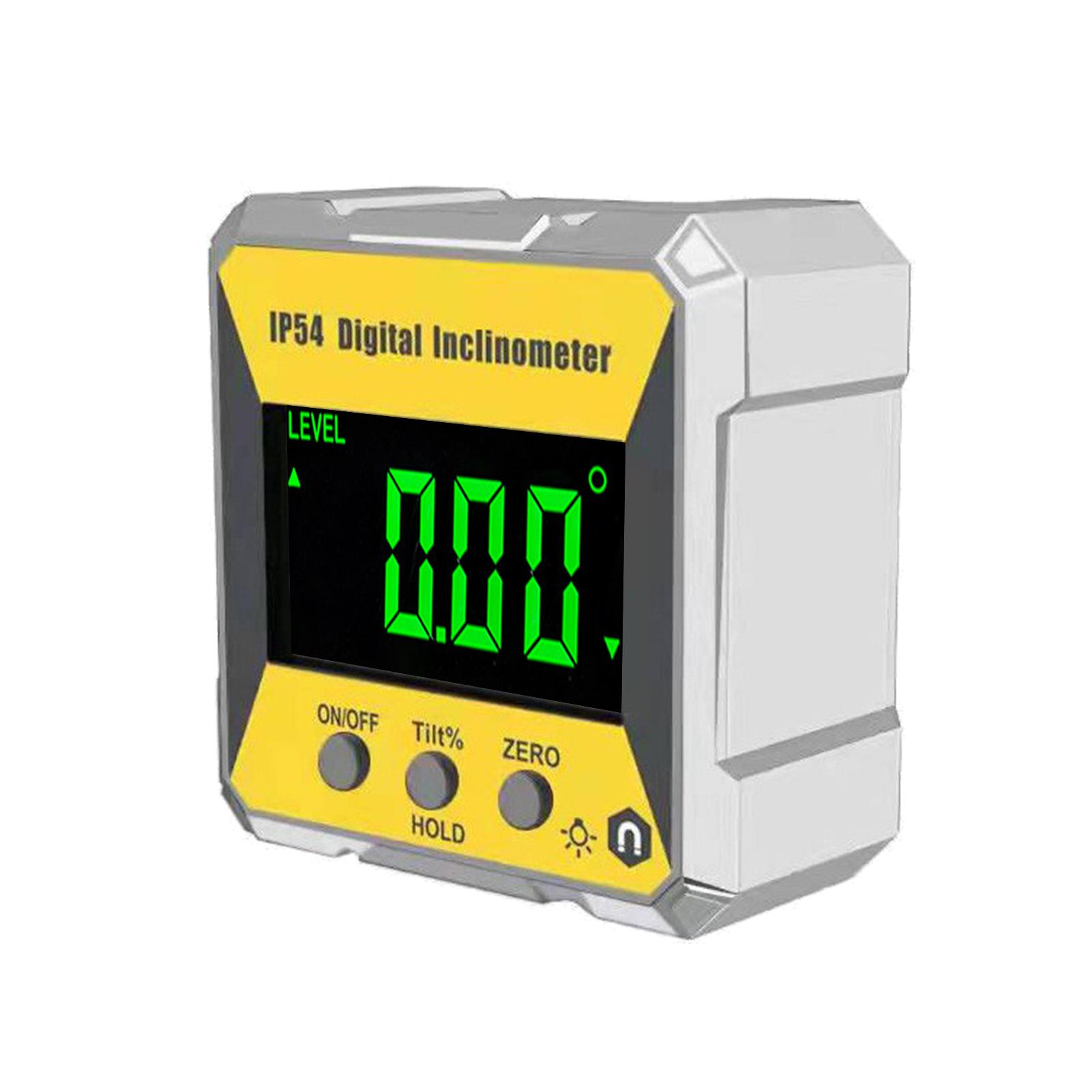 4 x 90 Degrees Digital LCD Protractor Inclinometer Magnetic 0.2° Accuracy Angle Finder Level Box IP54 Electrical Levelling Instrument for Woodworking Machinery Auto Repair