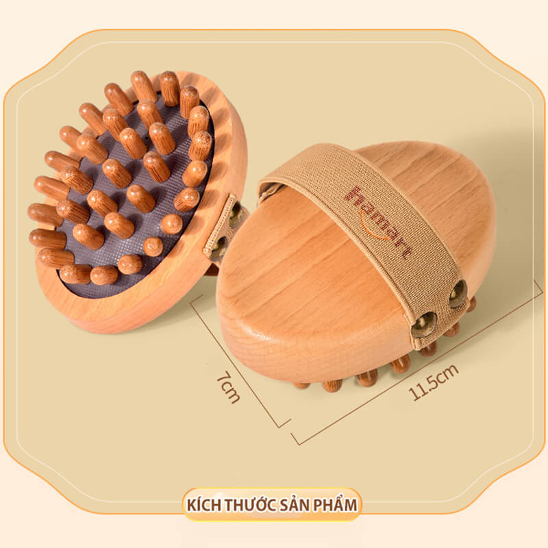 Bàn Chải Massage Thông Kinh Lạc Gỗ Sồi Matxa Body Cơ Thể Thon Gọn Bụng Cọ Thư Giãn Đầu Cổ Vai Gáy