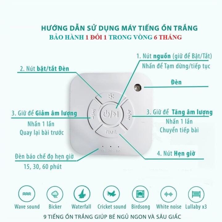 Máy Tạo Tiếng Ồn Trắng Cho Bé Sơ Sinh - Máy Ru Ngủ Cho Bé. Âm Thanh Giúp Bé Ngủ Ngon, Sâu Giấc.