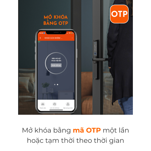 Khoá Cửa Thông Minh, Khoá Vân Tay Vconnex Cho Cửa Nhôm- Khóa Điện Tử Sang Trọng, Bảo Mật Đa Lớp