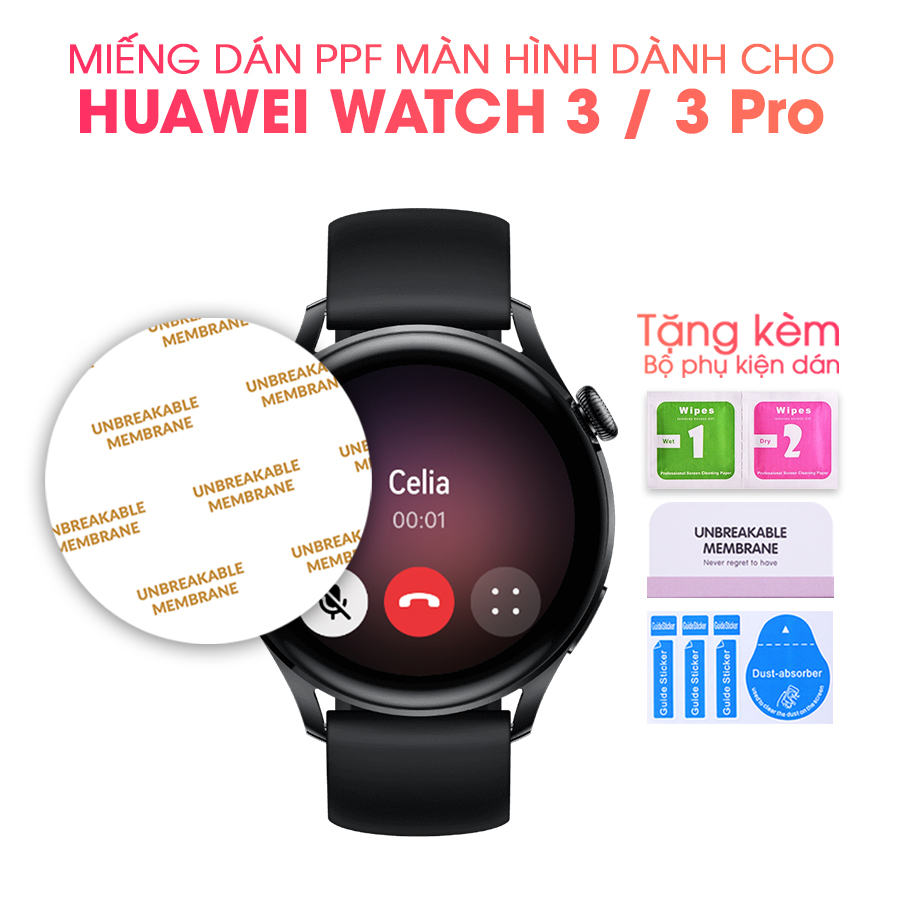 Miếng Dán Màn Hình Mặt Trước PPF Dành Cho Huawei Watch 3 / Watch 3 Pro - Handtown - Hàng Chính Hãng