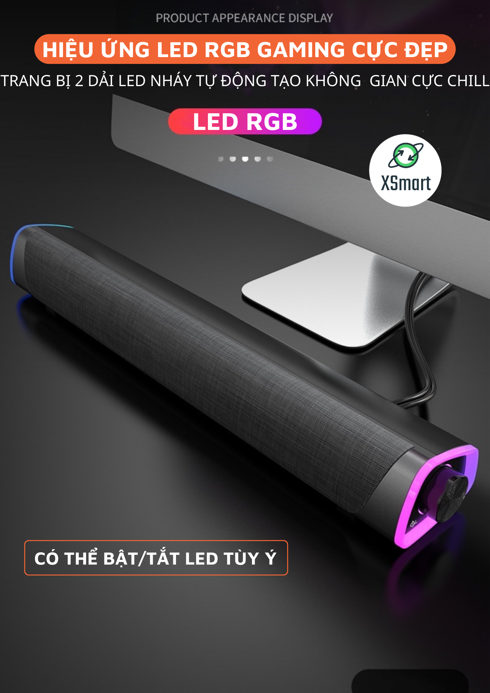 Loa Vi Tính Bluetooth Để Bàn Niye V8 LED Rgb Cực Đẹp, Âm Thanh Super Bass Ấn Tượng, Nghe Nhạc,Chơi Game, Xem Phim Siêu Đã, Thiết Kế Soundbar Hiện Đại-Hàng Chính Hãng