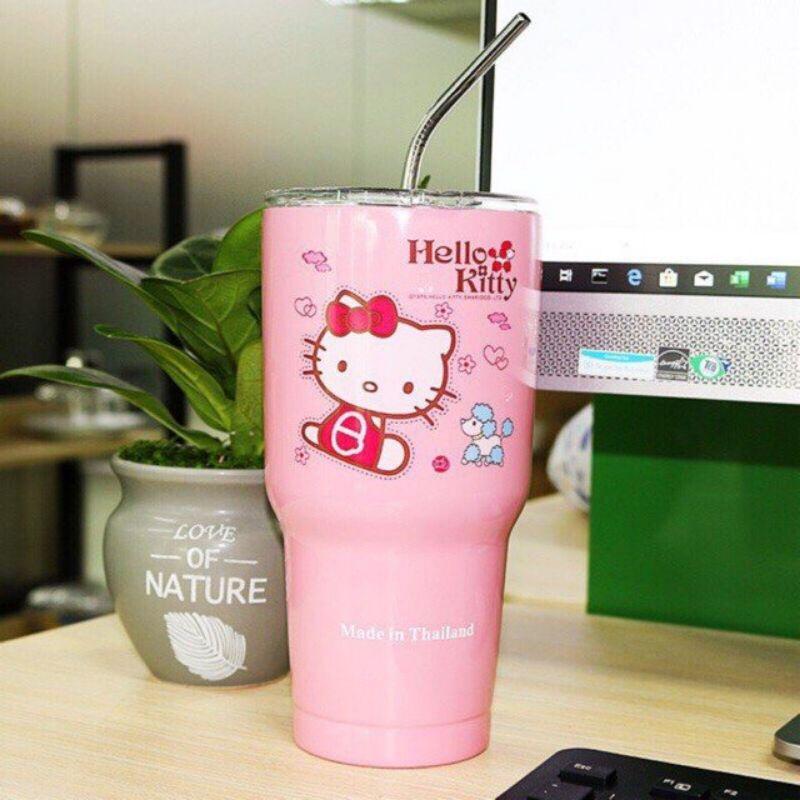 LY GIỮ NHIỆT HÌNH HELLO KITTY MẪU LY YETI MÀU HỒNG (trái dâu tây)