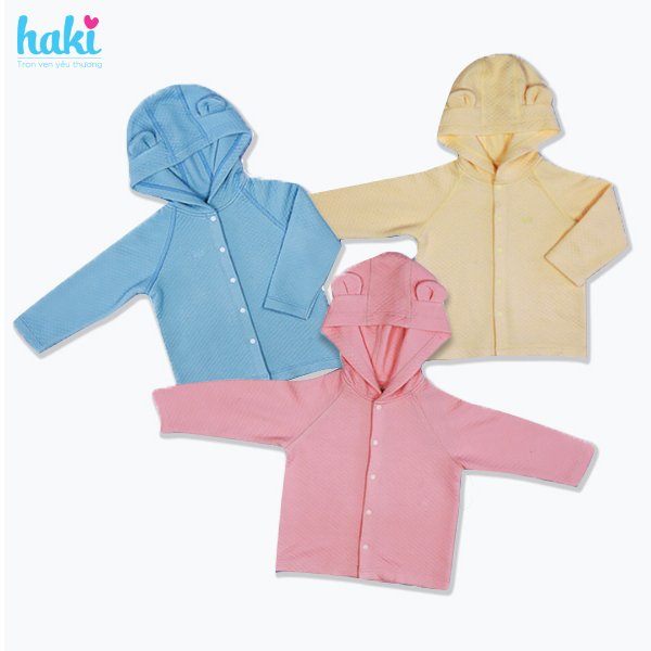 Áo khoác chần bông cho bé mũ tai gấu siêu dễ thương  (4-15kg) , hàng chính hãng HAKI BB014