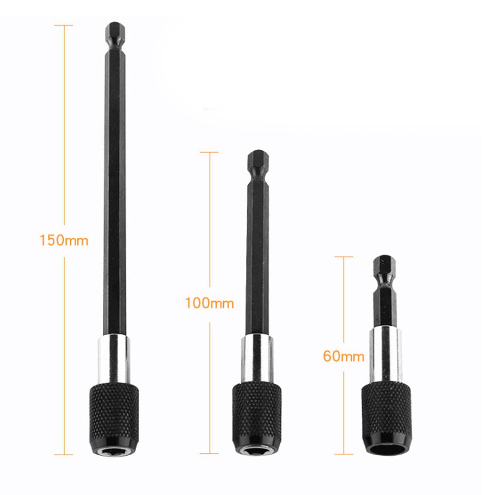 3pcs/set Magnetic Screwdriver Bit Holder 2.5" 4" 6" Hex Shank 1/4-inch Quick Change Drill Bit Extension