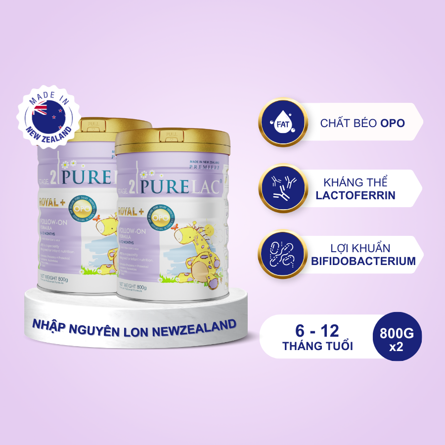 Combo 2 Sữa bột PURELAC 2 800g nhập khẩu New Zealand