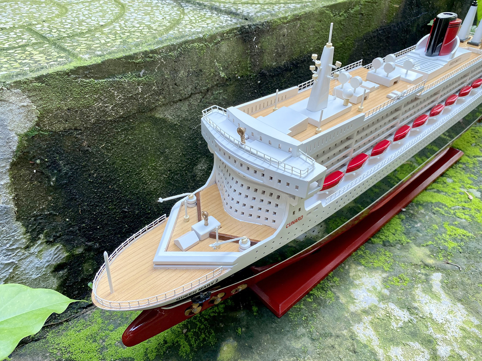 Mô hình du thuyền Queen Mary 2 size 80cm hàng cao cấp gỗ tự nhiên, thuyền gỗ trang trí, quà tặng đối tác