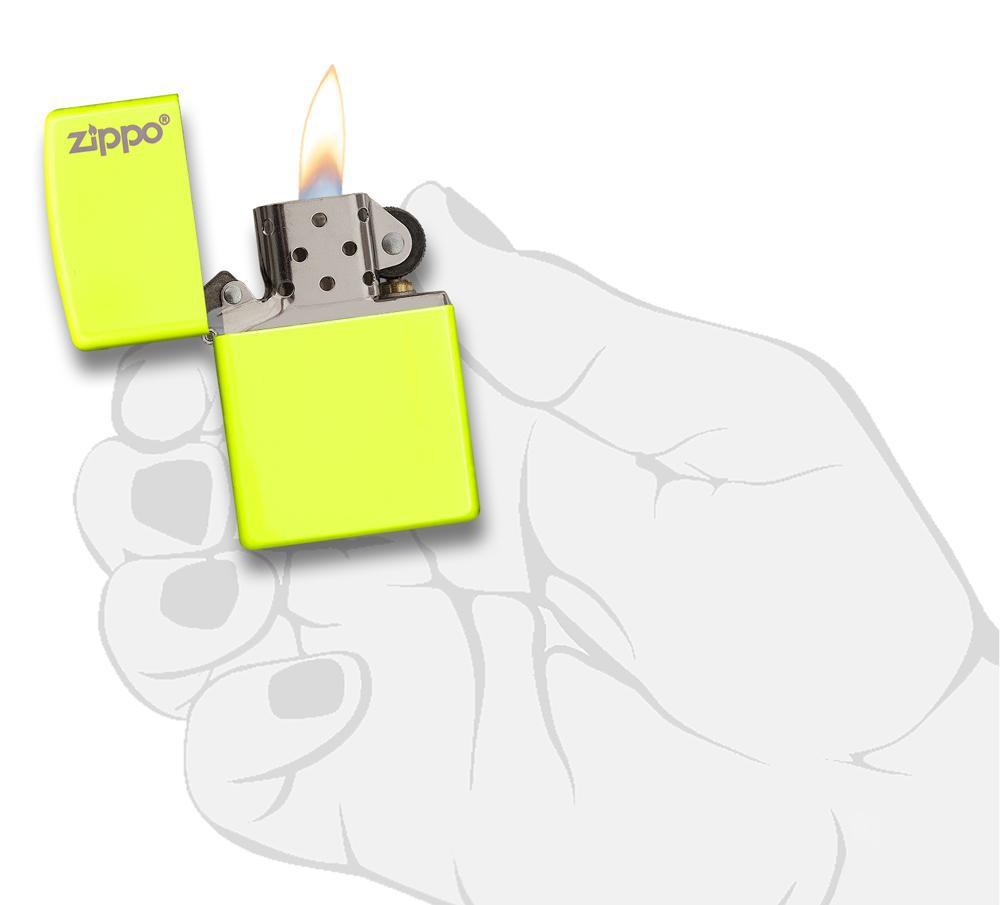 Bật Lửa Zippo Plain with Logo Neon Yellow Matte 28887zl