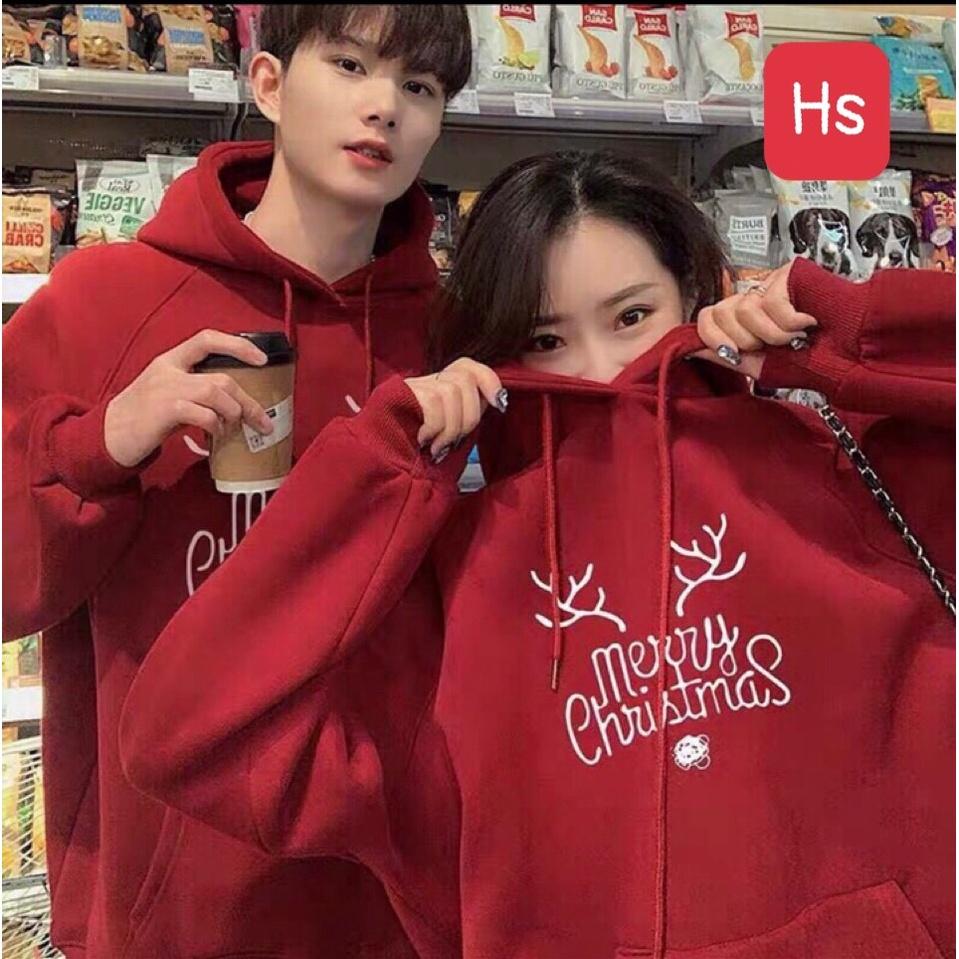Áo hoodie merry chirsmast màu đỏ tôn da thích hợp mọi loại da