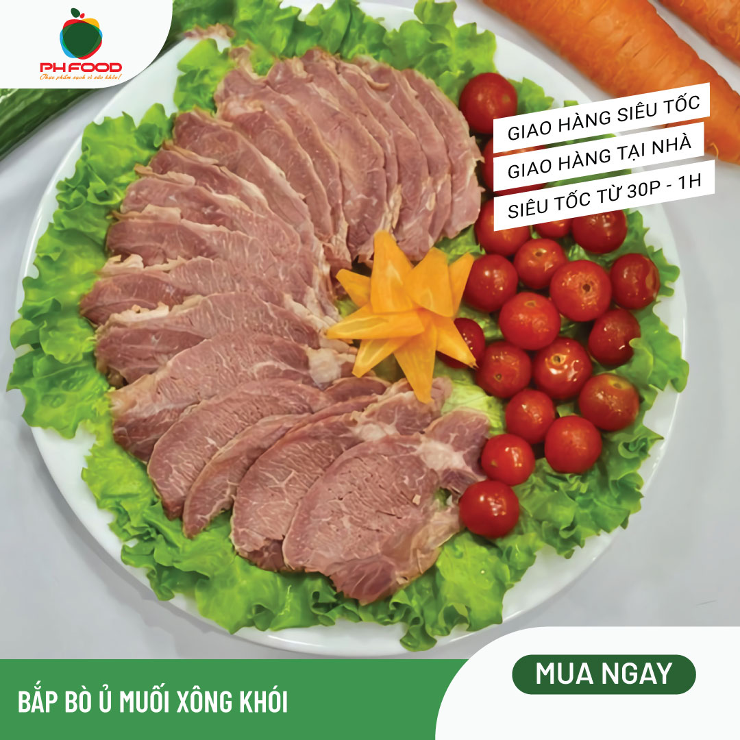 [Chỉ giao HN] - Bắp Bò Ủ Muối Xông Khói Ăn Liền - 500g