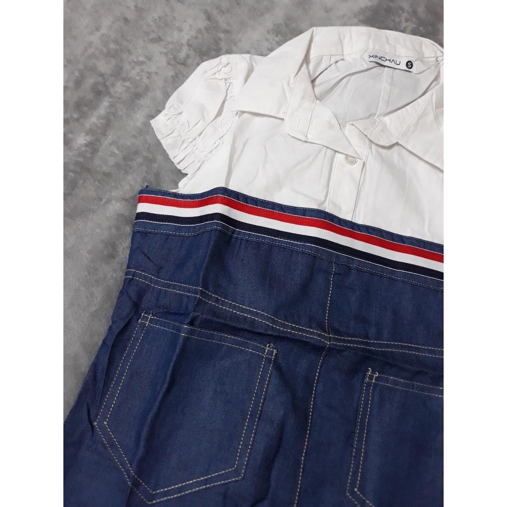 ĐẦM DENIM PHỐI ÁO SƠ MI SIÊU XINH