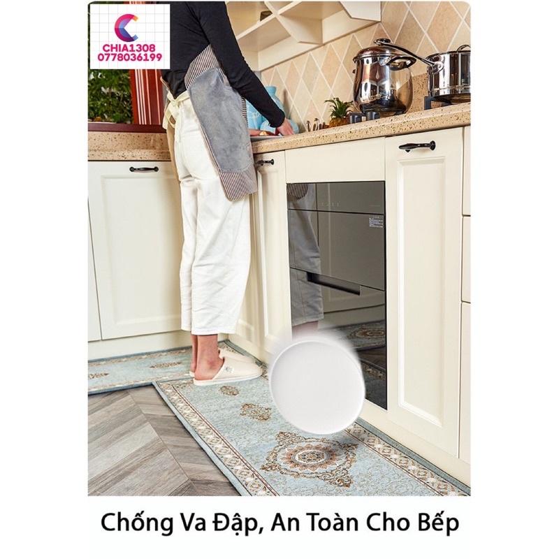 BỘ 2 THẢM BẾP HOẠ TIẾT THỔ CẨM CAO CẤP SIÊU SANG SIÊU ĐẸP( sỉ ib)