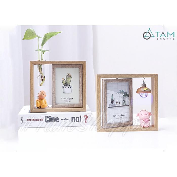 Khung ảnh gỗ xoay kèm tượng chibi xinh xắn KA-18