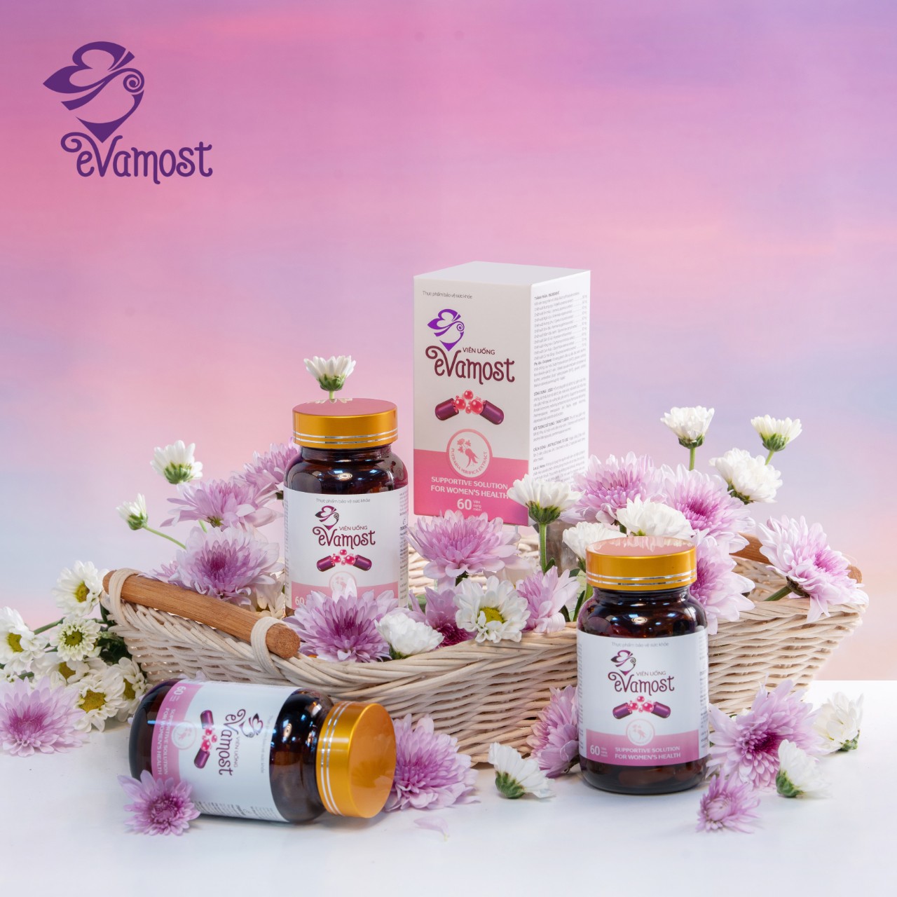 Viên Uống Evamost - Tăng Nội Tiết Tố, Hay Cáu Gắt, Mât Ngủ, Da Xuống Sắc, Yếu Sinh Lý - Chính Hãng
