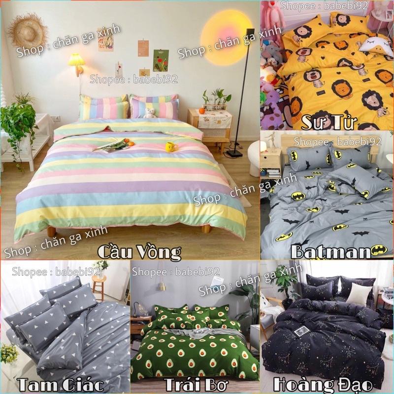 Bộ 5 Món Vỏ Chăn Ga Gối Coton poly nhiều mẫu
