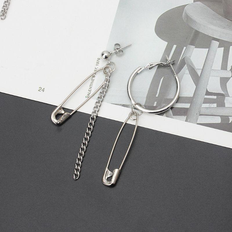 Set Khuyên Tai Hoa Tai Dây Xích Đơn Giản Hip Hop Hàn Quốc