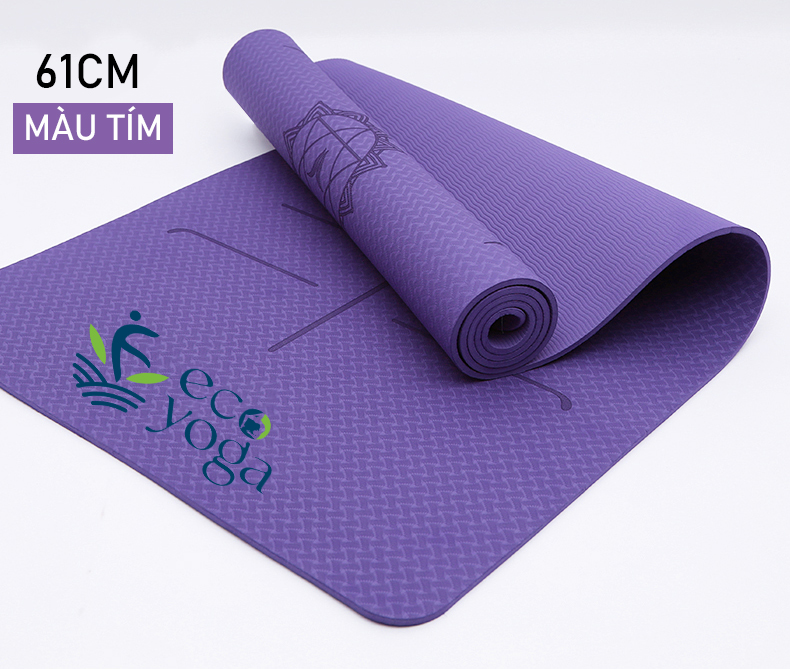 [Tặng Dây Đeo] Thảm Yoga Định Tuyến TPE 1 Lớp 8mm - YOGA QG, Độ Bám Cao, Chống Trơn Trượt, Mềm Mại, Thân Thiện Với Môi Trường, An Toàn Khi Tiếp Xúc Với Da - Hàng chính hãng