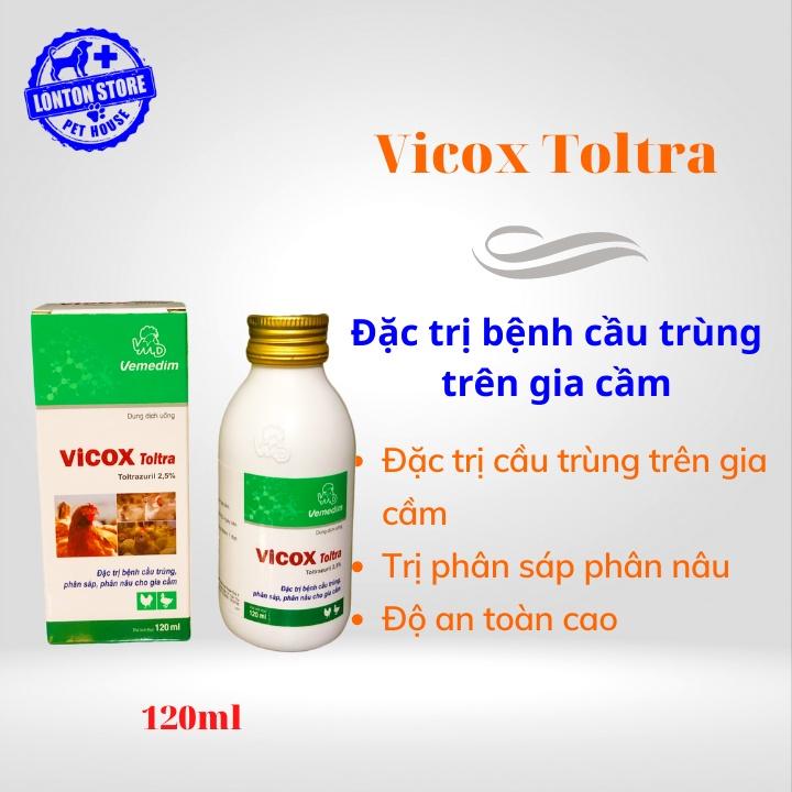 Dung dịch Vicox Toltra - Phòng Và Diệt Cầu Trùng  Gà Đá, Gà Vườn, Vịt 120ml