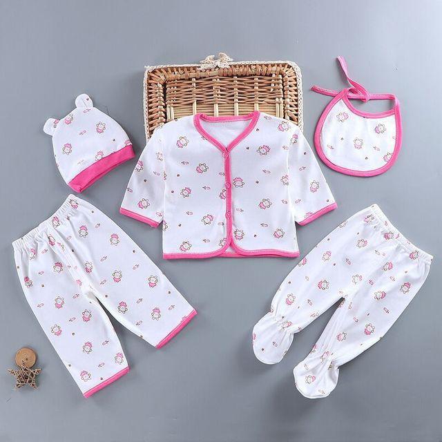 Set sơ sinh 5 chi tiết cơ bản cho bé trai và bé gái sơ sinh size từ 0 - 3 tháng