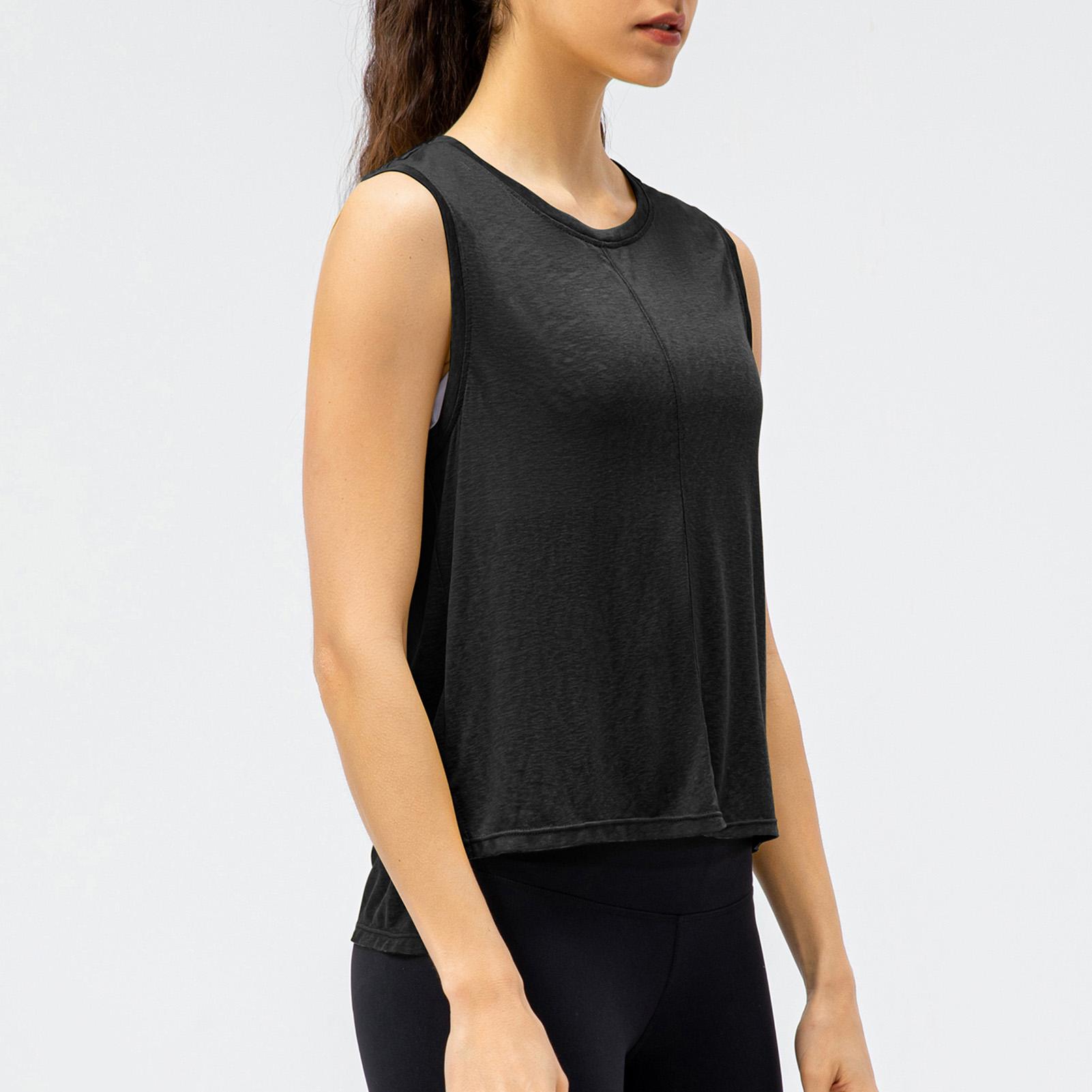 Áo tank top thể thao không tay mỏng nhẹ cho nữ tập yoga, pilates
