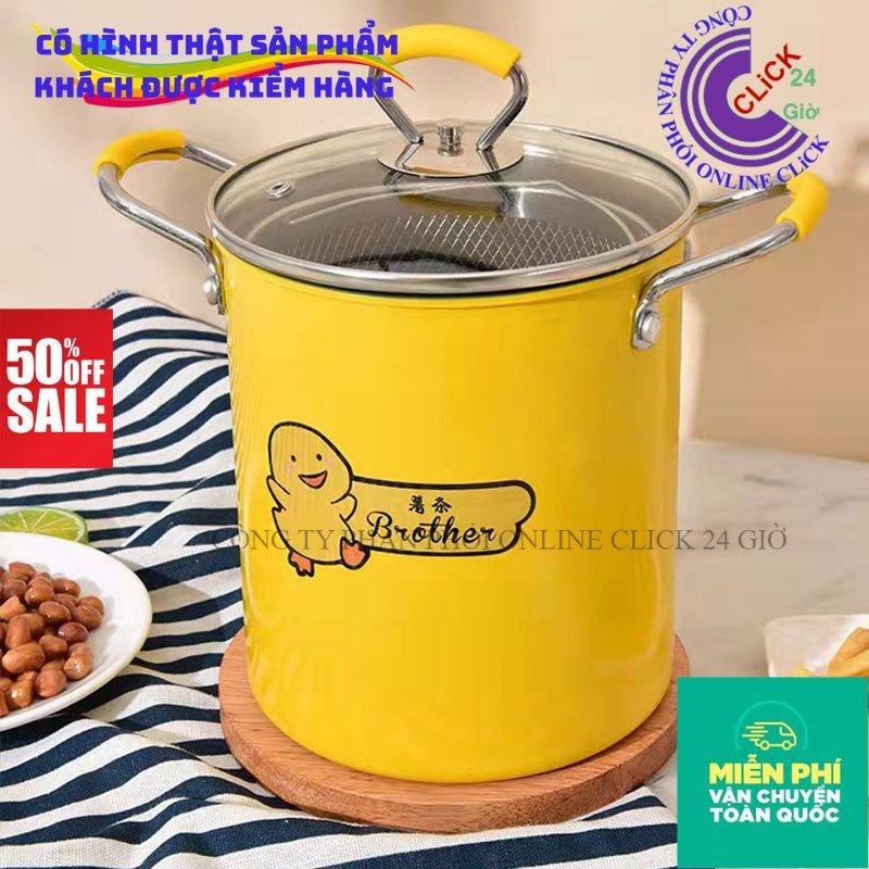 Nồi Chiên Ngập Dầu Vịt Vàng Kèm Rổ Inox Cao Cấp - Hàng Cao Cấp