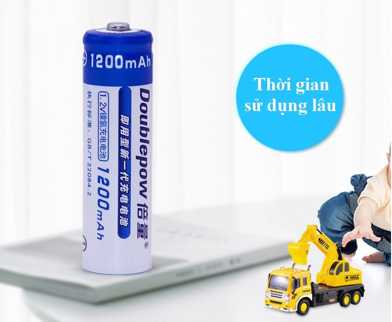 Hình ảnh Hộp 4 Pin Sạc- Pin tiểu AA 1200mah Doublepow- Dung lượng thực- SẢN PHẨM CHÍNH HÃNG