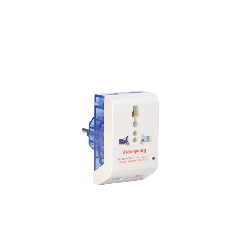 Phích cắm chuyển 3 chấu ĐQ NK 803 tiện lợi màu xanh dương , trắng