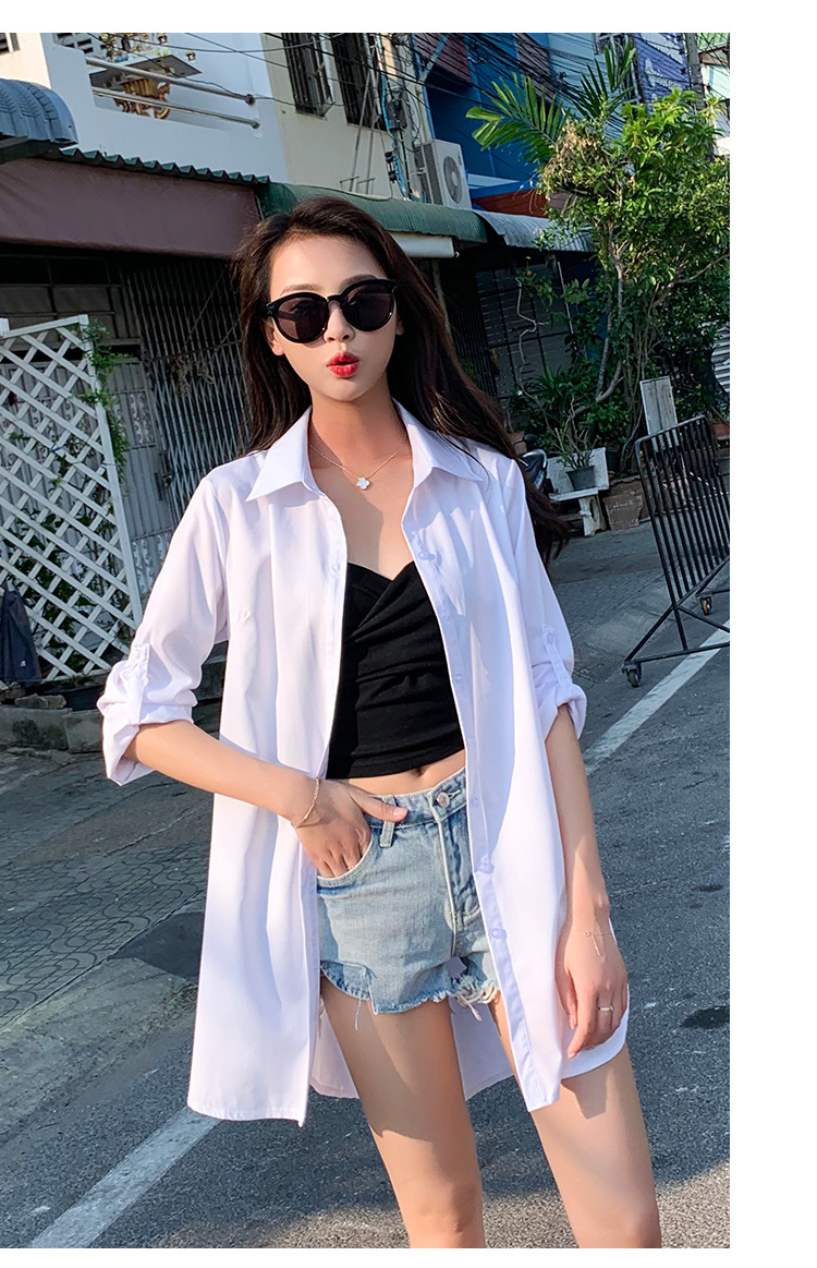 Sơ mi nữ dáng dài, áo form rộng chùm mông SM165