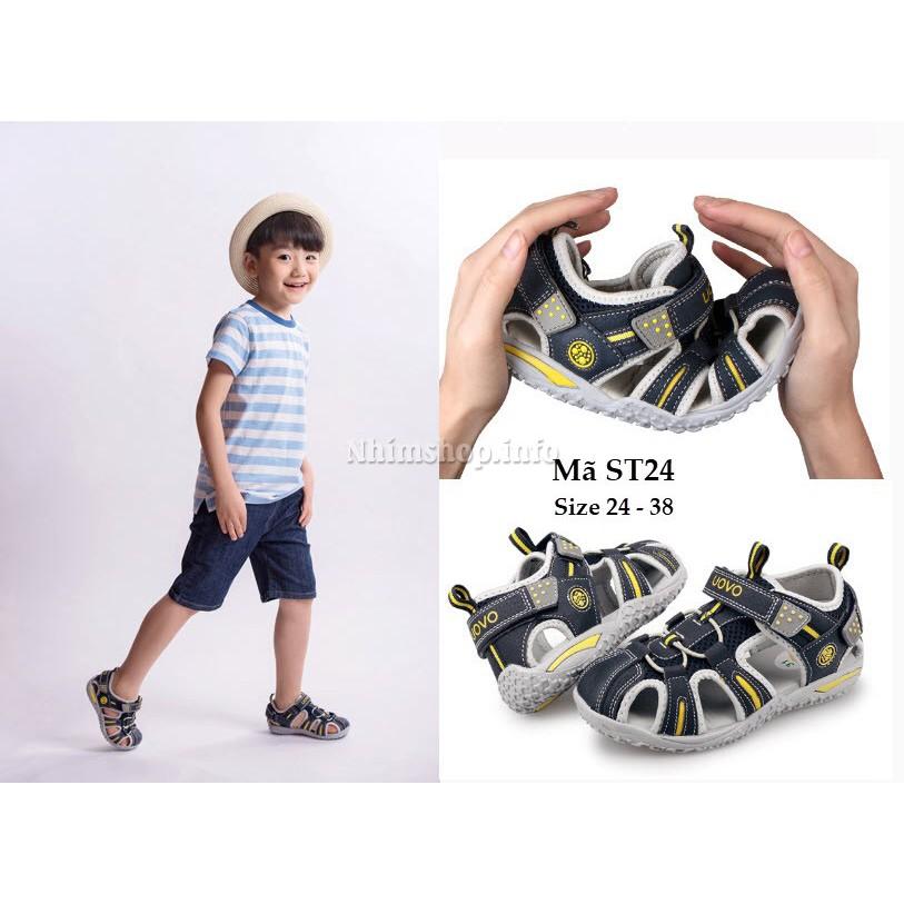Dép rọ sandal bé trai UOVO kiểu bít mũi thể thao và phong cách thời trang có thể lót được đế chỉnh hình ST24