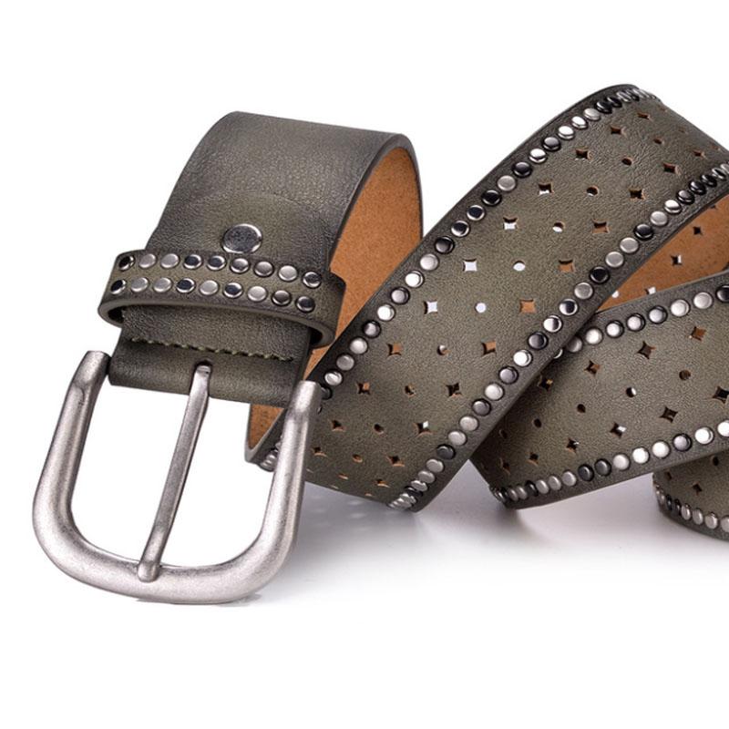 Thời Trang Nữ Dây Punk Khóa Vàng Dây Dạo Phố Dây Lưng Nữ Cao Cấp Nữ Hồng Rock Dây Ceinture Femme