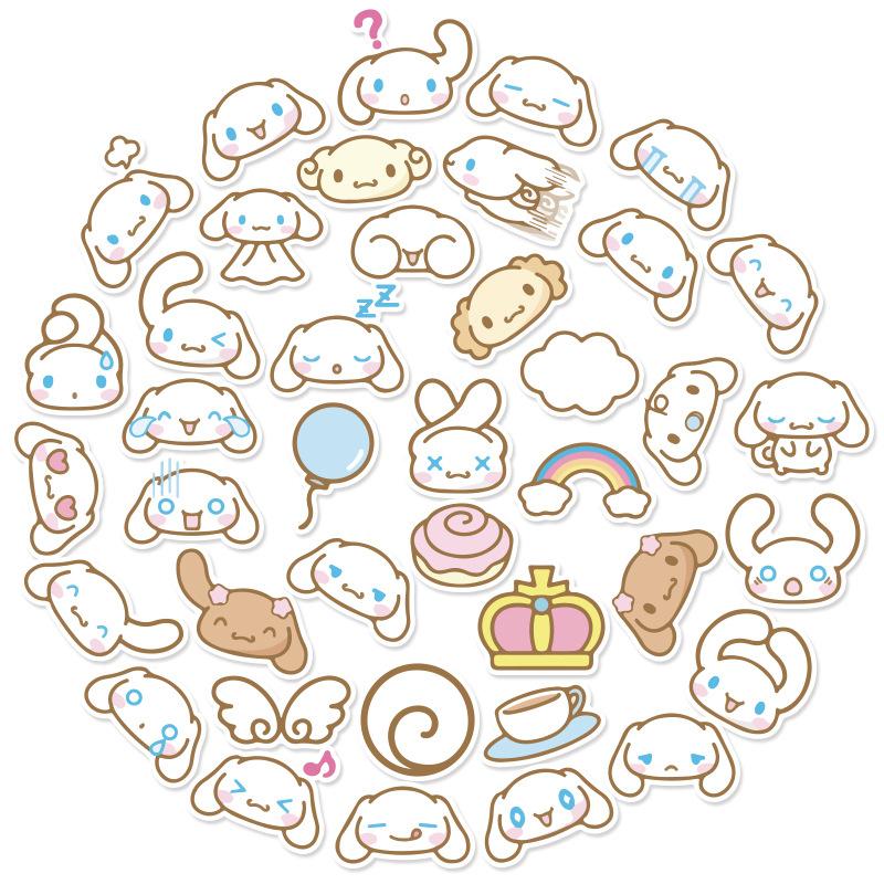 Sticker CHÓ Cinnamoroll icon hoạt hình cute trang trí mũ bảo hiểm,guitar,ukulele,điện thoại,sổ tay,laptop