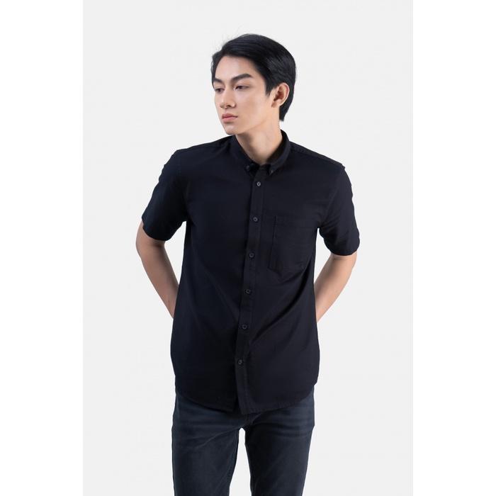 ÁO SƠ MI NAM TAY NGẮN OXFORD TRƠN FORM FITTED - 10F22SHS002C | LASTORE MENSWEAR