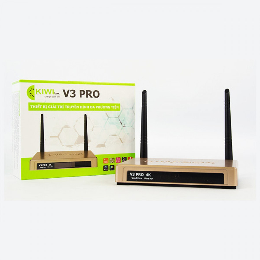 Android TV Box Kiwibox V3 Pro (Ram 2GB, hỗ trợ Bluetooth 4.0) - Hàng Chính Hãng - Tặng kèm chuột không dây Foter V181