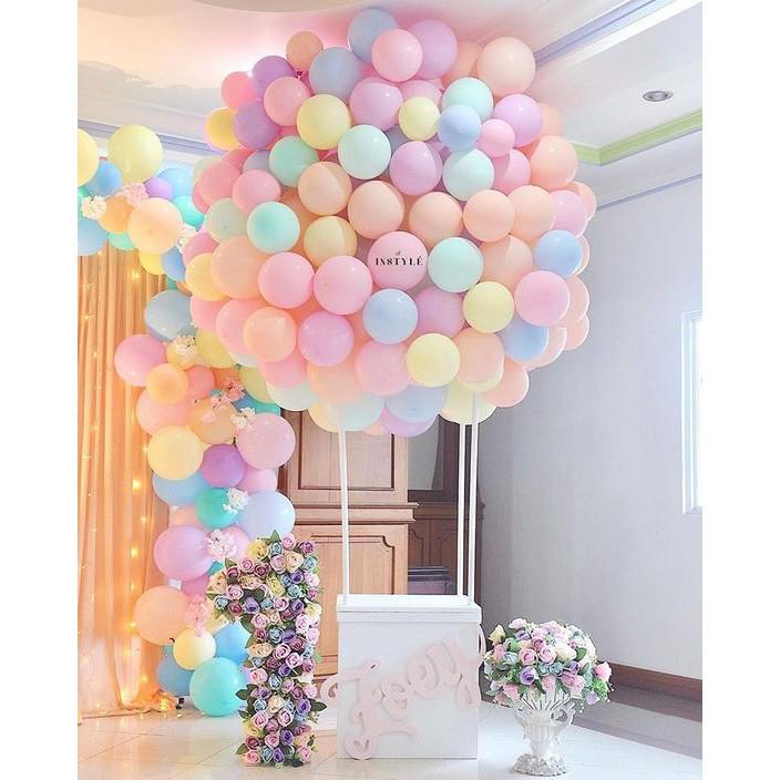 Bộ 100 quả bóng bay pastel trộn màu 25cm