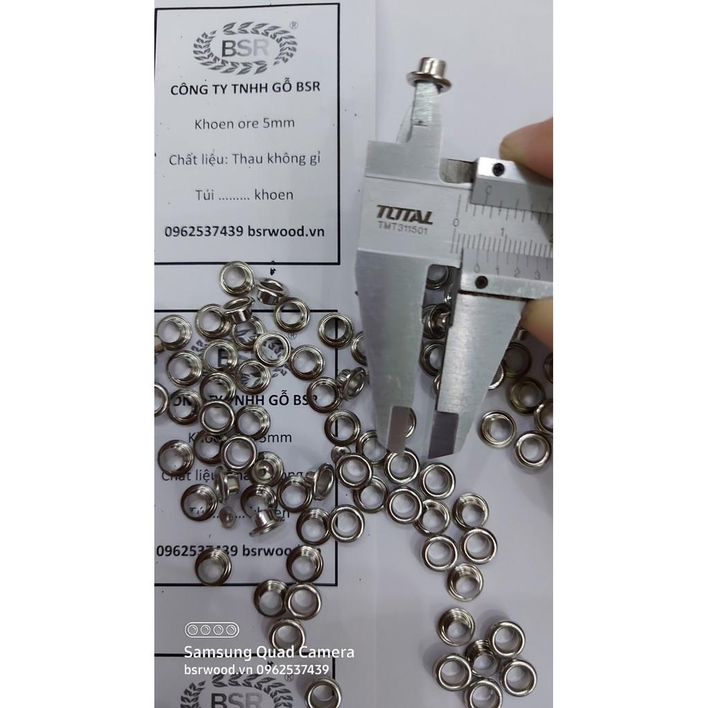 Khoen ore 5mm Bằng Thau không gỉ Khuy mắt cáo bấm vải Phụ liệu may mặc cao cấp