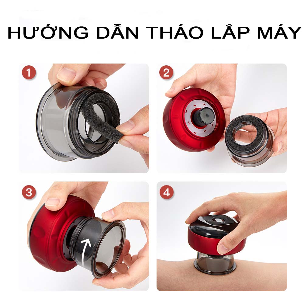 Máy giác hơi cạo gió cầm tay mini - Máy massage thông minh cầm tay , Máy giác hơi đa năng 6-12 cấp độ., massage thư giãn , cạo gió, nhiệt nén nóng giãn cơ , Áp suất âm + Nhiệt giúp tuần hoàn máu, giảm mệt mỏi, giảm đau cơ