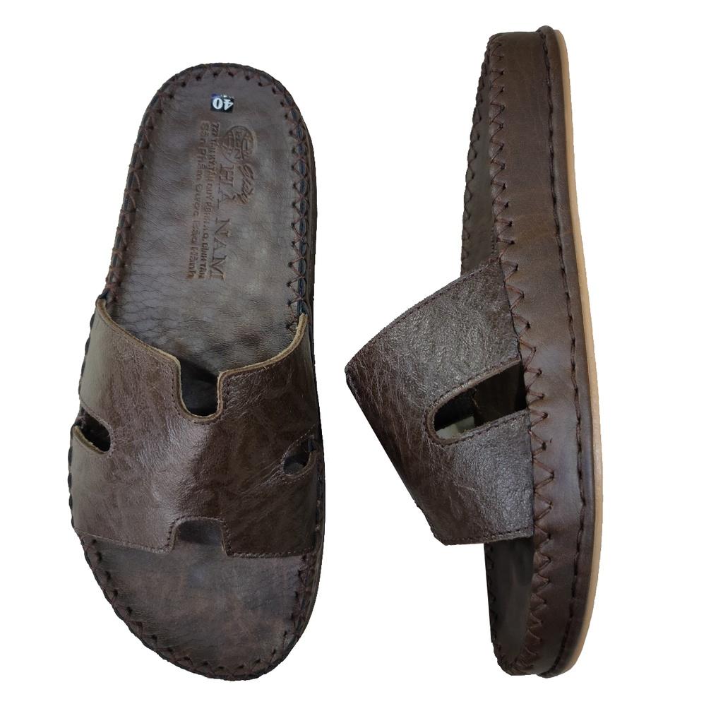 Dép Nam Quai Ngang Da Bò Thật TiTi ĐÔ Cao Cấp DNA2209